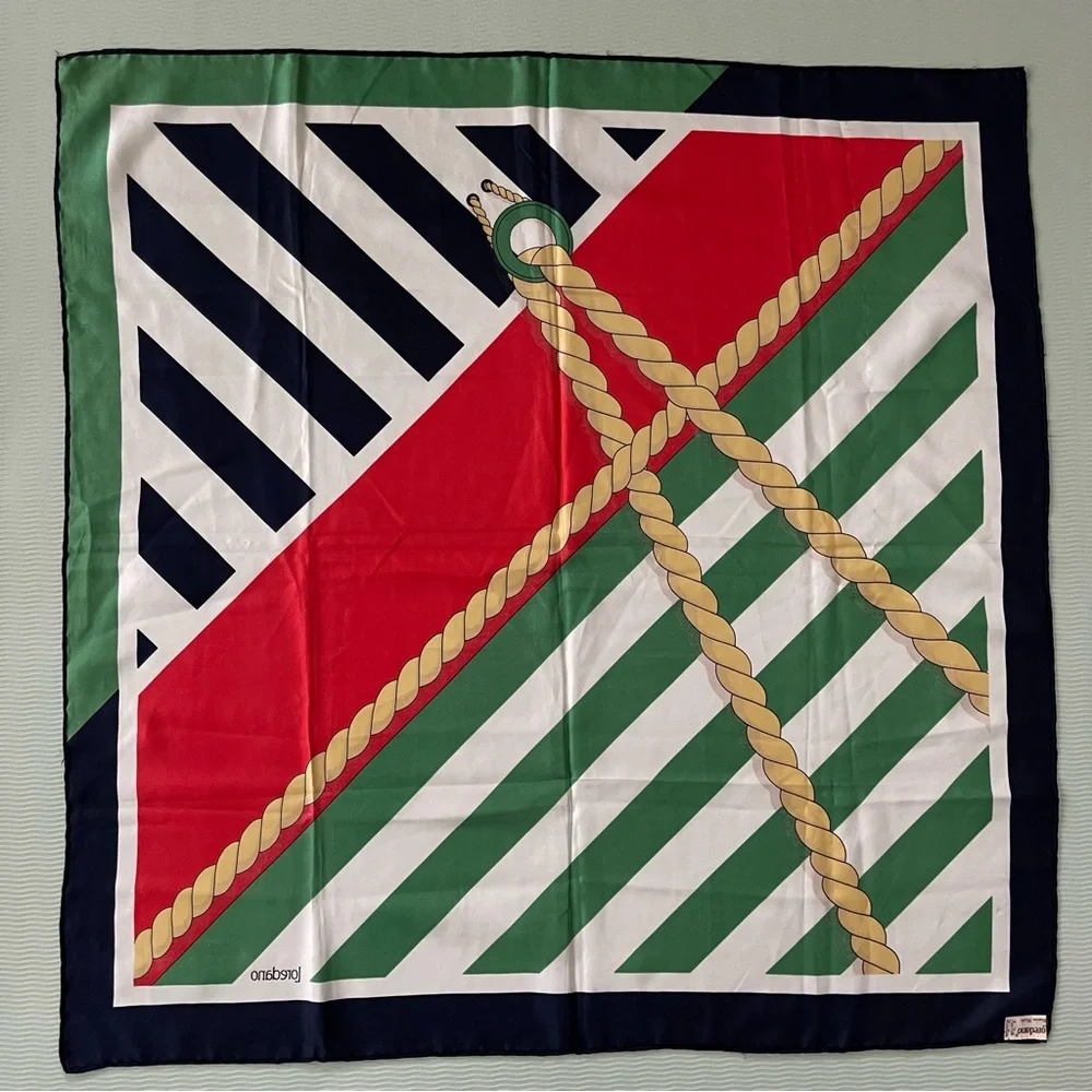 Vintage Loredano Nautical Silk Scarf
